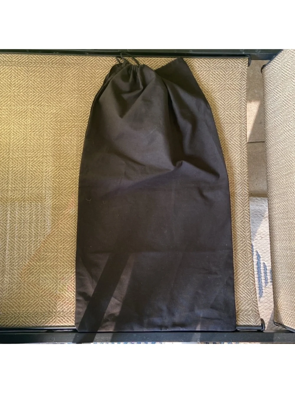CHANEL Black and White Logo Drawstring Dust Bag Unisex